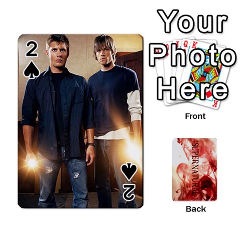 Supernatural Trading Cards (faces On) By Mark C Petzold Front - Spade2