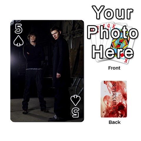 Supernatural Trading Cards (faces On) By Mark C Petzold Front - Spade5