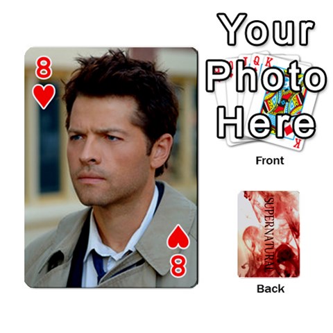 Supernatural Playing Cards By Leigh Front - Heart8