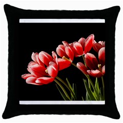 Tulips Facing Sun - Throw Pillow Case (Black)