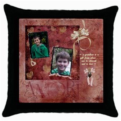 cushion 1 - Throw Pillow Case (Black)