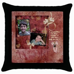 cushion 2 - Throw Pillow Case (Black)