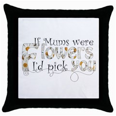 Mum s Mothers day Pillow - Throw Pillow Case (Black)