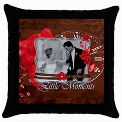 little Moments pillow - Throw Pillow Case (Black)