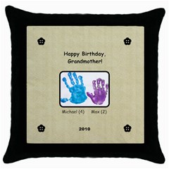 Gmother Nancy birthday pillow - Throw Pillow Case (Black)