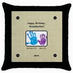 Gmother Nancy birthday pillow - Throw Pillow Case (Black)