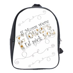 Mum Flowers Large Backpack - School Bag (Large)