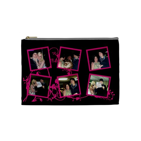 Funky Pink Cosmetic Bag By Catvinnat Front