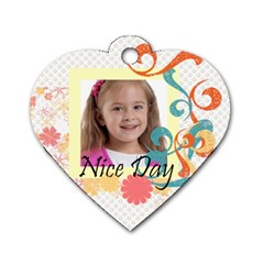 kids tag - Dog Tag Heart (One Side)