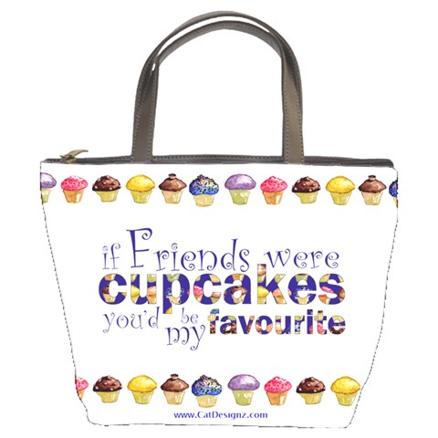Alana Loves Cupcakes Bucket Bag By Catvinnat Front