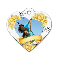 yellow flower - Dog Tag Heart (One Side)