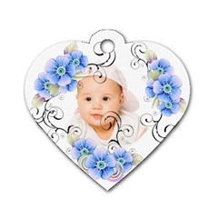 flower baby - Dog Tag Heart (One Side)