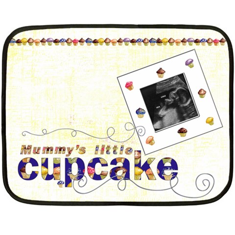 Mummy s Little Cupcake Mini Fleece By Catvinnat 35 x27  Blanket