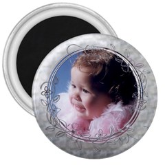 Button Design Silver  - 3  Magnet