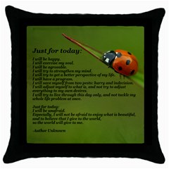 Just for today... - Throw Pillow Case (Black)