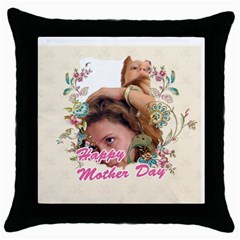 happy Mother day - Throw Pillow Case (Black)