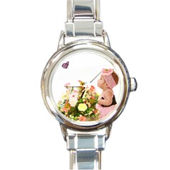 butterflywatch - Round Italian Charm Watch