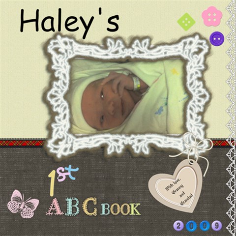 Haley s Abc Book 2009 To Print By Lisa 12 x12  Scrapbook Page - 1