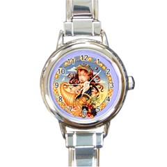 Virgo zodiac italian charm watch - Round Italian Charm Watch