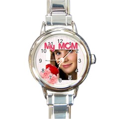 my mom - Round Italian Charm Watch