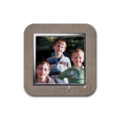 boys coaster - Rubber Coaster (Square)