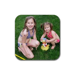 girls coasters - Rubber Coaster (Square)