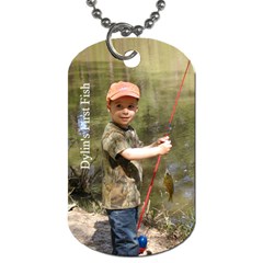 dylin first fish - dog tag - Dog Tag (One Side)