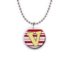 V pendant - 1  Button Necklace