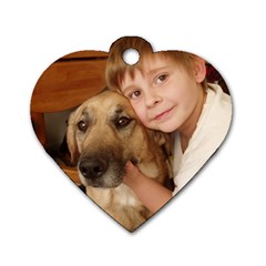 A boy and his doggie! - Dog Tag Heart (One Side)