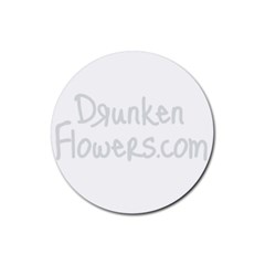 DF gray logo coaster - Rubber Coaster (Round)