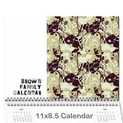 Brown Family Calendar - Wall Calendar 11  x 8.5  (12-Months)