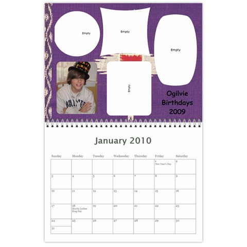 Calendar For Grandparents By Sharon Jan 2010