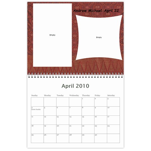 Calendar For Grandparents By Sharon Apr 2010
