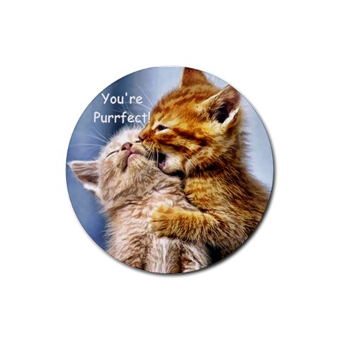 Purrfect Round Coaster By Kathy Tarochione Front