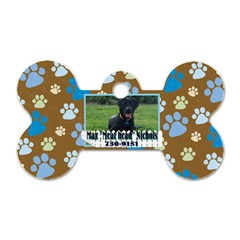 Max s collar tag - Dog Tag Bone (One Side)