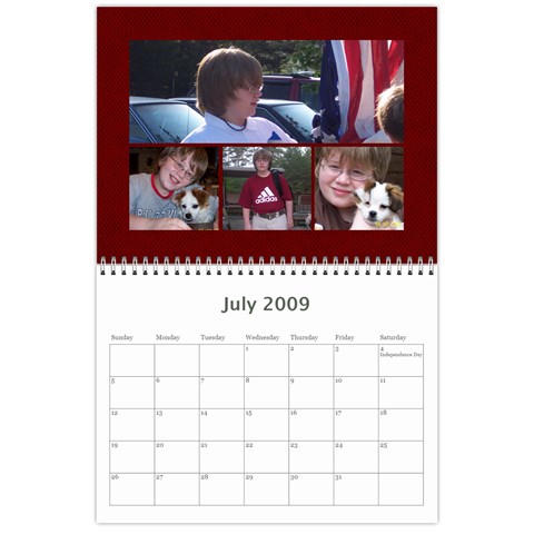 Calendar 2009 By Judy Jul 2009