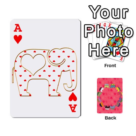 Ace Elephant Cards By Jyothi Front - HeartA