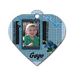 gagedogtag1 - Dog Tag Heart (One Side)