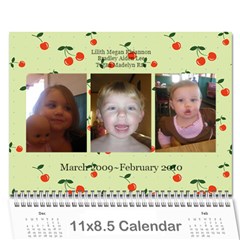 cherry calendar - Wall Calendar 11  x 8.5  (12-Months)