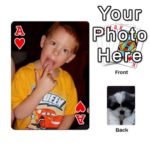 Ace Cards/54 Designs On The Backs Of The Cards By Sherry Gay Front - HeartA