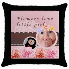 baby case - Throw Pillow Case (Black)