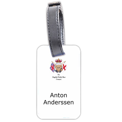 English Teddy Bear Bag Tag By Anton Anderssen Front