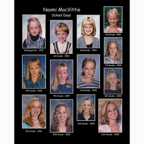 Naomi School Days Collage  By Debra Macv 10 x8  Print - 1