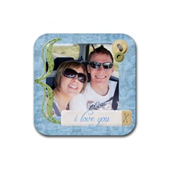 i love you coaster - Rubber Coaster (Square)