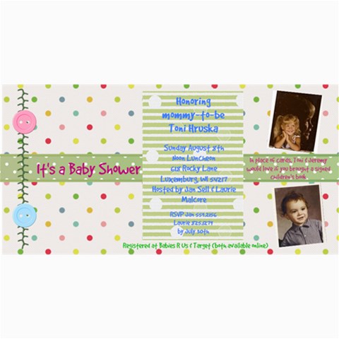 Toni Shower 8 x4  Photo Card - 8