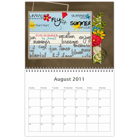 2011 Calendar Kit By Kristina Narz Aug 2011