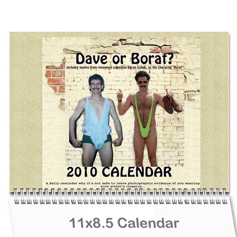 Dave Calendar By Lily Hamilton Cover