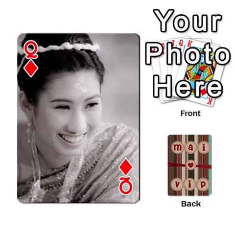 Queen Playcard By Vipavee Ningsanond Front - DiamondQ