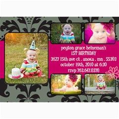 Peyton s First Birthday Invites - 5  x 7  Photo Cards