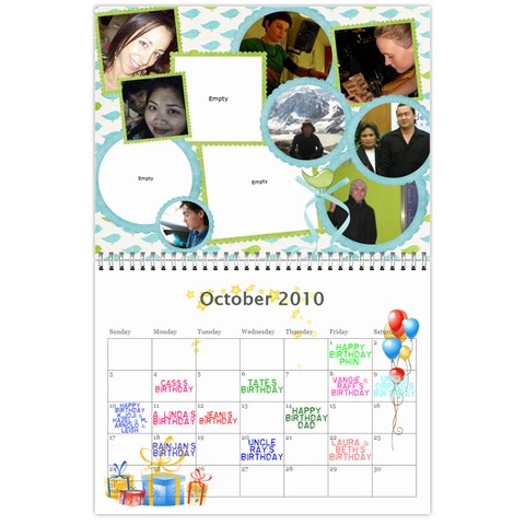 My 18m Calendar By Jem Oct 2010